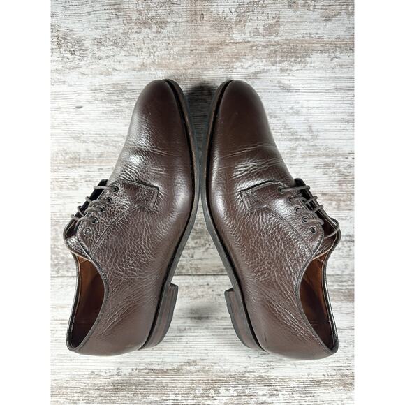 Men\'s Brooks Brothers Dark Brown Leather Plain Toe Oxfords Sz 11D EUC!